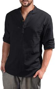 img 4 attached to Aimeilgot Sleeve Henley Cotton Henleys Men's Clothing and Shirts