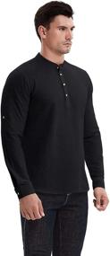 img 2 attached to Aimeilgot Sleeve Henley Cotton Henleys Men's Clothing and Shirts