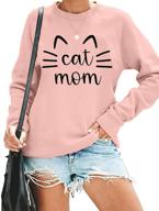 🐱 cat mom sweatshirt for women - cat mama shirt with cute cat design and long sleeves - letter print tshirt tops логотип