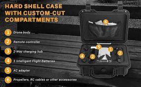 img 1 attached to 🚁 INNVO Waterproof Case for DJI Mavic Mini / Mini SE Drone: Hard Shell Carrying Case for Fly More Combo (Black)