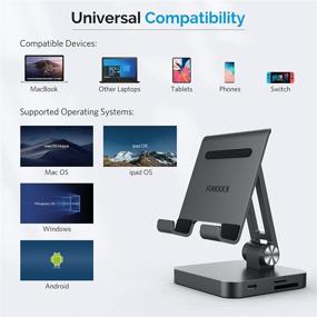 img 1 attached to 🔌 Premium 7-in-1 USB C Hub Stand: HDMI 4K@30Hz, 100W PD, SD Card Reader, USB 3.0, Headphone Jack - Compatible with iPad Pro Mac Chrome