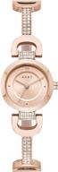 ⌚ stylish and functional: dkny women's city link stainless steel dress quartz bracelet watch logo