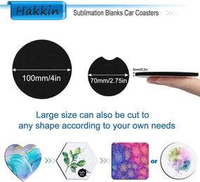 img 3 attached to 🚗 Hakkin 60 Pcs Sublimation Blanks Car Coasters: DIY Crafts for Heat Press Car Cup Holder, Anti-Skid Absorbent Neoprene Cup Mat – White, 2.75'' and 4''