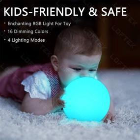 img 2 attached to LOFTEK LED Vibrant Light Ball: 6-inch Nursery Night Light with Remote and Press Control, 16 RGB Color Changing & Dimming Rechargeable, Cordless Portable Floating Pool Lights, Ideal for Kids or Home Decor