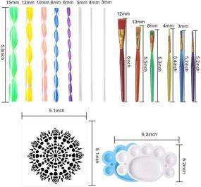 img 1 attached to Полный набор из 42 шт. инструментов для точечной росписи Мандала с трафаретом 🖌️ и кистями - идеально подходит для гончарства, камней, рукоделия и искусства