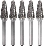 🔩 yufutol sl-4 tungsten carbide burrs - pack of 5, cylinder shape, double cut rotary burr file with 1/2" cutter diameter and 1" cutter length, 1/4" shank diameter logo