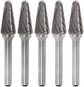 img 4 attached to 🔩 YUFUTOL SL-4 Tungsten Carbide Burrs - Pack of 5, Cylinder Shape, Double Cut Rotary Burr File with 1/2" Cutter Diameter and 1" Cutter Length, 1/4" Shank Diameter