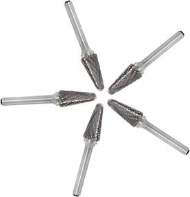 img 1 attached to 🔩 YUFUTOL SL-4 Tungsten Carbide Burrs - Pack of 5, Cylinder Shape, Double Cut Rotary Burr File with 1/2" Cutter Diameter and 1" Cutter Length, 1/4" Shank Diameter