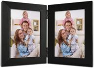 giftgarden 3.5x5 double picture frame: showcase 5x3.5 photos with clear glass display in black логотип