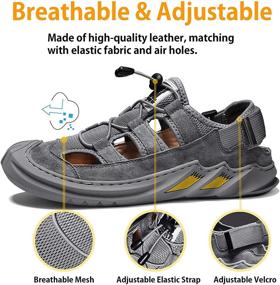 img 3 attached to 👞 Men's Fisherman Sandals - Outdoor Athletic Shoes with Adjustable Straps