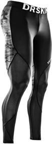 img 4 attached to 🏃 Men’s Compression Pants Tights Leggings: DRSKIN 1, 2 or 3 Pack for Running, Yoga, and Winter Sports