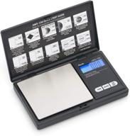 🔢 aws-100-cal: black digital pocket weight scale - accurate 100g x 0.01g with calibration weight logo