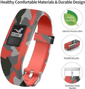img 2 attached to 📱 Soft Silicone Replacement Wristband for Garmin Vivofit Jr, Vivofit 3, Vivofit Jr 2 Smartwatch - Compatible Bands for Boys, Girls and Kids with Metal Secure Clasp