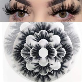 img 2 attached to 👁️ Mikiwi 25mm Faux Mink Lashes for Dramatic Look, 6D Faux Mink Eyelashes, Fluffy Mink-Like Lashes, Halloween Party 7 Pairs, 25 mm Lashes for Stunning Effects