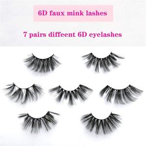 img 3 attached to 👁️ Mikiwi 25mm Faux Mink Lashes for Dramatic Look, 6D Faux Mink Eyelashes, Fluffy Mink-Like Lashes, Halloween Party 7 Pairs, 25 mm Lashes for Stunning Effects