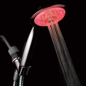 img 1 attached to Luminex by PowerSpa 7-Color LED Handheld Shower Head with Air Jet LED Turbo Pressure-Boost Nozzle Technology. Vibrant LED colors change automatically every few seconds for enhanced shower experience.