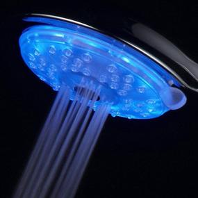 img 3 attached to Luminex by PowerSpa 7-Color LED Handheld Shower Head with Air Jet LED Turbo Pressure-Boost Nozzle Technology. Vibrant LED colors change automatically every few seconds for enhanced shower experience.