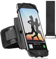 📱 360° rotatable premium sports running armband: iphone 12, 12 pro max, samsung galaxy s20, lg, htc, pixel & more - universal cellphone holder + free extender strap logo