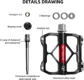 img 2 attached to CYCPLUS Bicycle Pedals: Durable 3-Bearing Bike Pedals for Mountain and Road Biking with Non-Slip Design