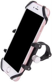 img 2 attached to GUB Mountain Bike Phone Mount - Universal Adjustable Holder for Cell Phone GPS - Rotating Cradle Clamp with Silicone Band - Perfect for Mountain Bikes and Motorbikes - iPhone Samsung (Black with Band)