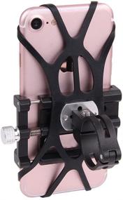 img 1 attached to GUB Mountain Bike Phone Mount - Universal Adjustable Holder for Cell Phone GPS - Rotating Cradle Clamp with Silicone Band - Perfect for Mountain Bikes and Motorbikes - iPhone Samsung (Black with Band)