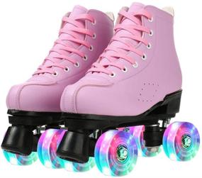 img 4 attached to Roller Skates Light Up Saftey Beginners Sports & Fitness