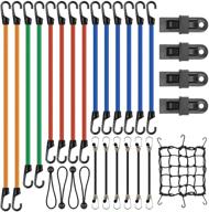 🔗 bungee cords with hooks: 30pc heavy duty assortment with tarp clips, canopy ties, metal hooks, ball bungees, and cargo net logo