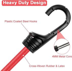 img 2 attached to 🔗 Bungee Cords with Hooks: 30pc Heavy Duty Assortment with Tarp Clips, Canopy Ties, Metal Hooks, Ball Bungees, and Cargo Net