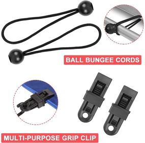 img 1 attached to 🔗 Bungee Cords with Hooks: 30pc Heavy Duty Assortment with Tarp Clips, Canopy Ties, Metal Hooks, Ball Bungees, and Cargo Net