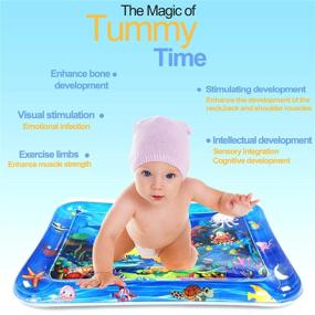 img 2 attached to 👶 Inflatable Baby Water Play Mat - Tummy Time Water Mat for Newborns (3-9 Months) - Early Activity Center for Boys and Girls