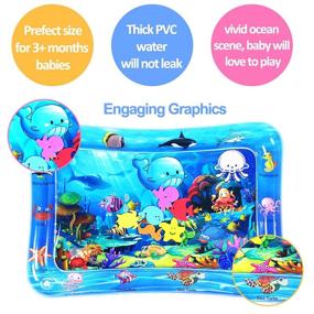 img 3 attached to 👶 Inflatable Baby Water Play Mat - Tummy Time Water Mat for Newborns (3-9 Months) - Early Activity Center for Boys and Girls