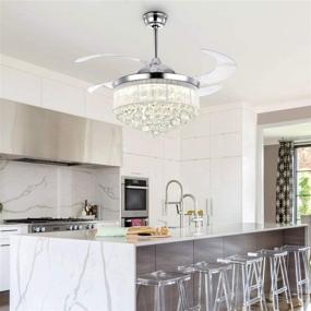 img 1 attached to 7PM Retractable Invisible Chandelier Dimmable Lighting & Ceiling Fans