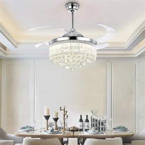 img 2 attached to 7PM Retractable Invisible Chandelier Dimmable Lighting & Ceiling Fans