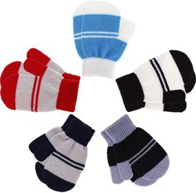 img 4 attached to Stretch Finger Mittens Knitted Supplies Girls' Accessories in Cold Weather