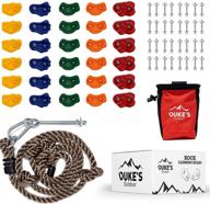 🧗 duke's outdoor rock climbing holds set for kids - enhance active play with 30 grips, 8ft knotted rope, chalk bag & 3 diy videos logo