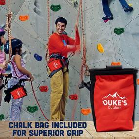 img 1 attached to 🧗 Duke's Outdoor Rock Climbing Holds Set for Kids - Enhance Active Play with 30 Grips, 8ft Knotted Rope, Chalk Bag & 3 DIY Videos