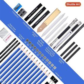 img 3 attached to 🖌️ 37-Piece Professional Sketching and Drawing Pencils Set, Art Supplies Kit with Graphite Charcoal Sticks, Sketchbook for Adults and Kids - Zipper Carry Case Included, by Shuttle Art