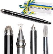 🖊️ enhanced 4-in-1 stylus pen with interchangeable brush, fiber tip, precision disc + ballpoint pen - premium boxed edition, from the friendly swede logo