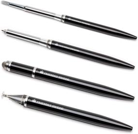 img 1 attached to 🖊️ Enhanced 4-in-1 Stylus Pen with Interchangeable Brush, Fiber Tip, Precision Disc + Ballpoint Pen - Premium Boxed Edition, from The Friendly Swede