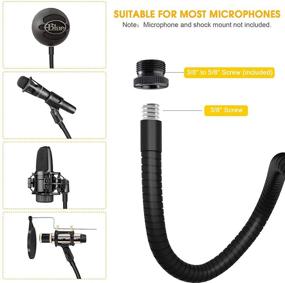 img 3 attached to 🎙️ ZealSound Microphone Arm Stand: Adjustable Gooseneck Desktop Mic Stand with Adapter and Upgraded Clamp - Perfect for Blue Yeti Snowball Ice and Other Mics-19inch