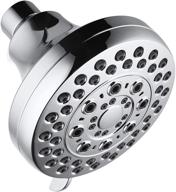 💦 5 setting adjustable shower head - high pressure boosting for low flow rate, metal swivel ball, luxury chrome finish - california 1.8gpm logo