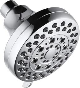 img 4 attached to 💦 5 Setting Adjustable Shower Head - High Pressure Boosting for Low Flow Rate, Metal Swivel Ball, Luxury Chrome Finish - California 1.8GPM