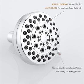 img 2 attached to 💦 5 Setting Adjustable Shower Head - High Pressure Boosting for Low Flow Rate, Metal Swivel Ball, Luxury Chrome Finish - California 1.8GPM