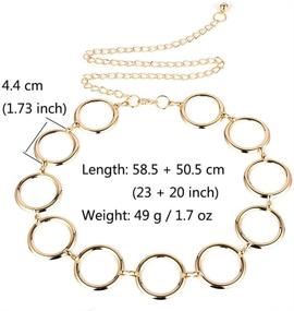 img 3 attached to 👙 Jurxy Women's S Size Alloy Waist Chain Belt Body Harness for Jeans Dresses – Gold Ring Buckle Style 6