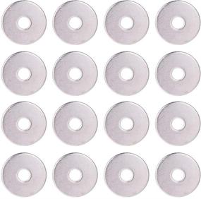 img 4 attached to 🐼 PandaHall Elite 304 Stainless Steel Stamping Blanks: 50pcs Flat Round Washers for Bracelet Jewelry Making in Stainless Steel Color - 25mm with 6.5mm Center Hole