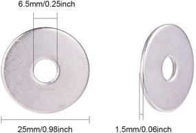 img 3 attached to 🐼 PandaHall Elite 304 Stainless Steel Stamping Blanks: 50pcs Flat Round Washers for Bracelet Jewelry Making in Stainless Steel Color - 25mm with 6.5mm Center Hole