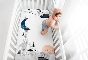 img 4 attached to 🌙 Rookie Humans 100% Cotton Sateen Fitted Crib Sheet: The Moon’s Birthday - Ideal for Modern Nurseries and Captivating Baby Photos. Standard Crib Size (52 x 28 inches)