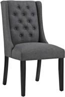 enhance your dining space with modway baronet modern tufted upholstered fabric parsons chair in stylish gray logo
