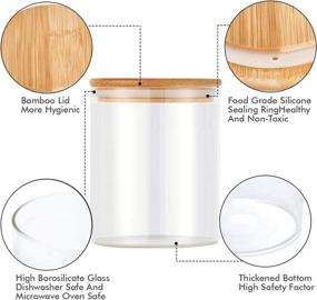 img 2 attached to 🍱 Copdrel Large Glass Food Storage Container with Airtight Bamboo Lid – 108 OZ (3200ml) Pantry Canister for Cereal, Pasta, Powder, Tea, and Coffee