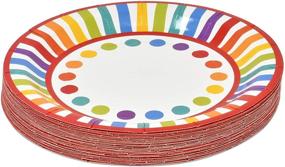 img 2 attached to 🌈 Colorful Rainbow Party Tableware Set: 30 Paper Plates, 30 Plates, 30 Cups & 60 Napkins – Perfect for Bright Birthday Parties and Decorations!